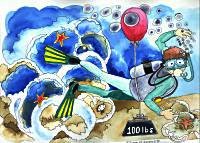 Scuba Diver Underwater Cartoon